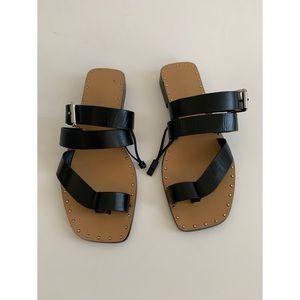 Zara Black Buckle Sandals